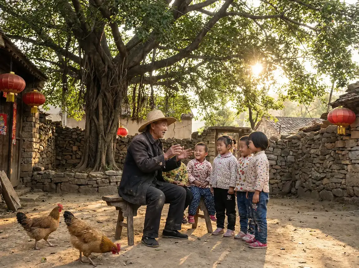 老人在大榕树下给孩子们讲故事 - 色哟哟在线观看免费视频高清大全 乡村记忆